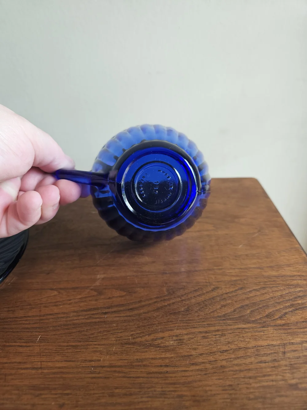 Brazil Cobalt Blue Glass Teacup and‎ Saucer